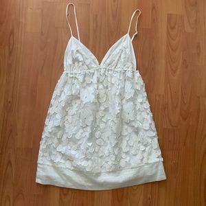 Cream empire waist spaghetti top.